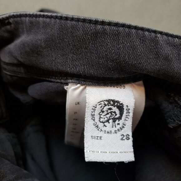 Men's Diesel - Charcoal Diesel Sleenker Slim Jeans - Picture 7 of 16